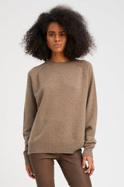 Walnut Cashmere Boyfriend Sweater
