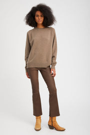 Truffle Leather Ankle Flare