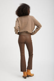 Truffle Leather Ankle Flare