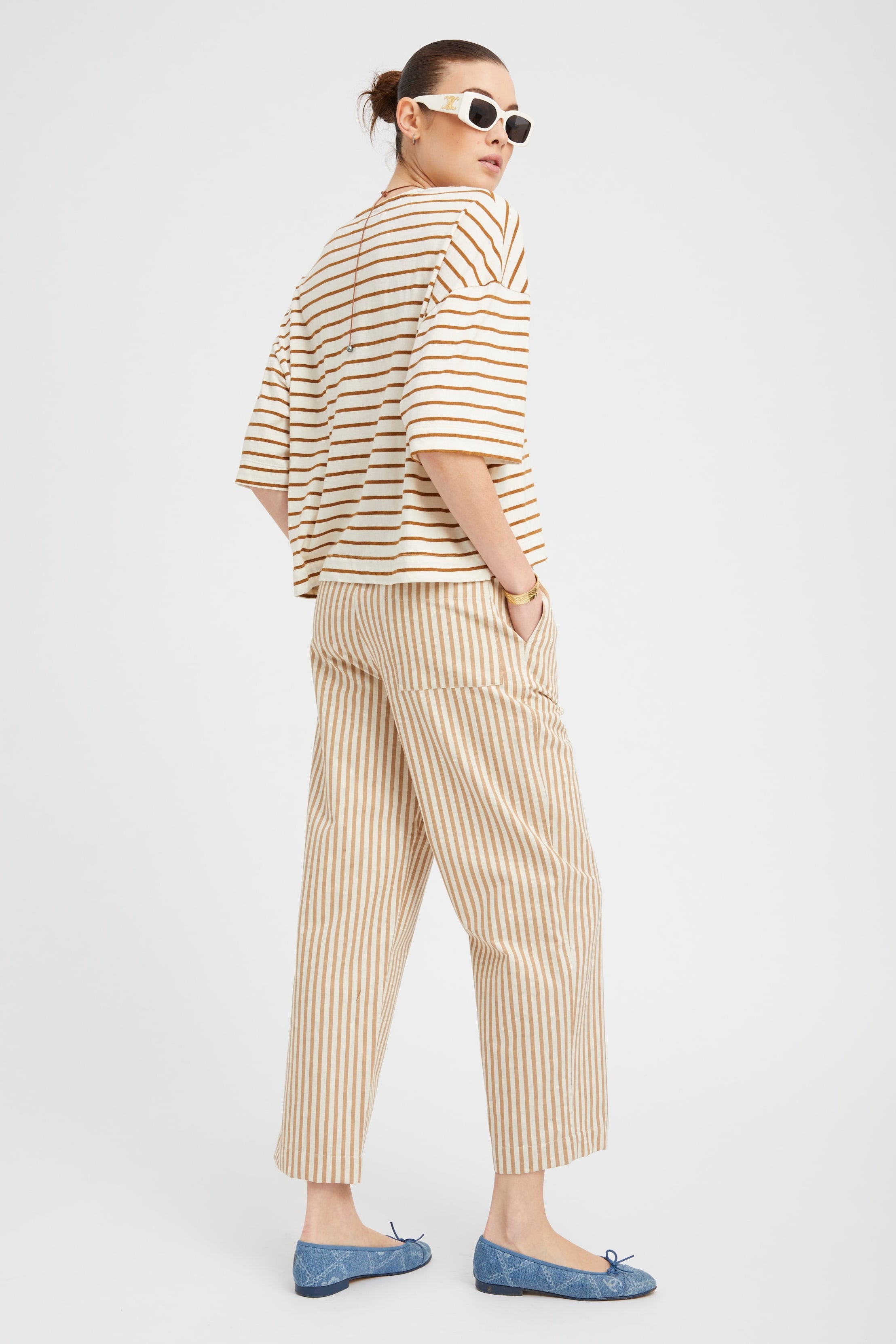 Camel Striped Henley