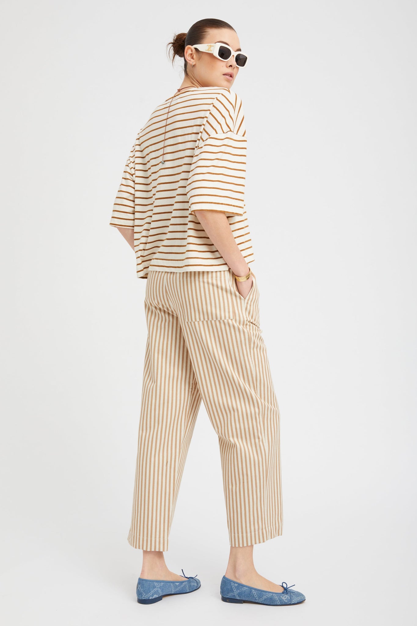 Camel Striped Henley