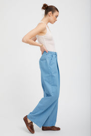 Danielle Chambray Pleated Trousers