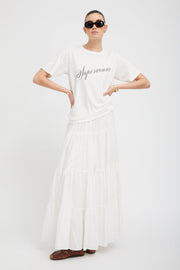 White Voile Tiered Maxi Skirt