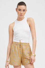 White Rib Racer Tank
