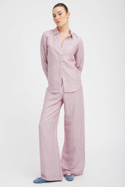Pink Indigo Stripe Linen Fonda Button Down