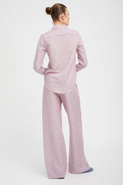 Pink Indigo Stripe Linen Fonda Button Down