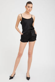 Black Silk Spaghetti Strap Cami