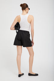 White Rib Fitted Scooped Tank