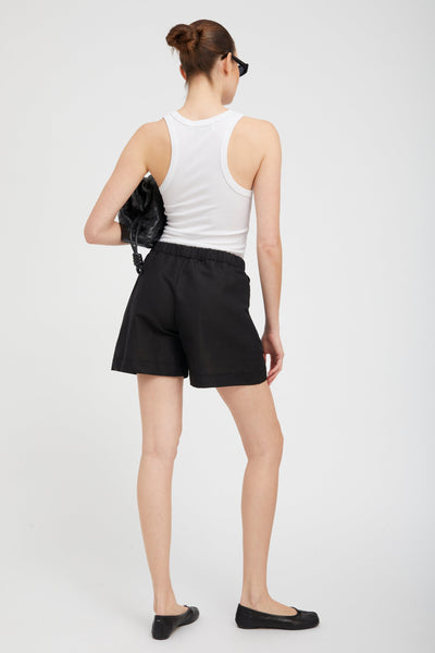 White Rib Fitted Scooped Tank