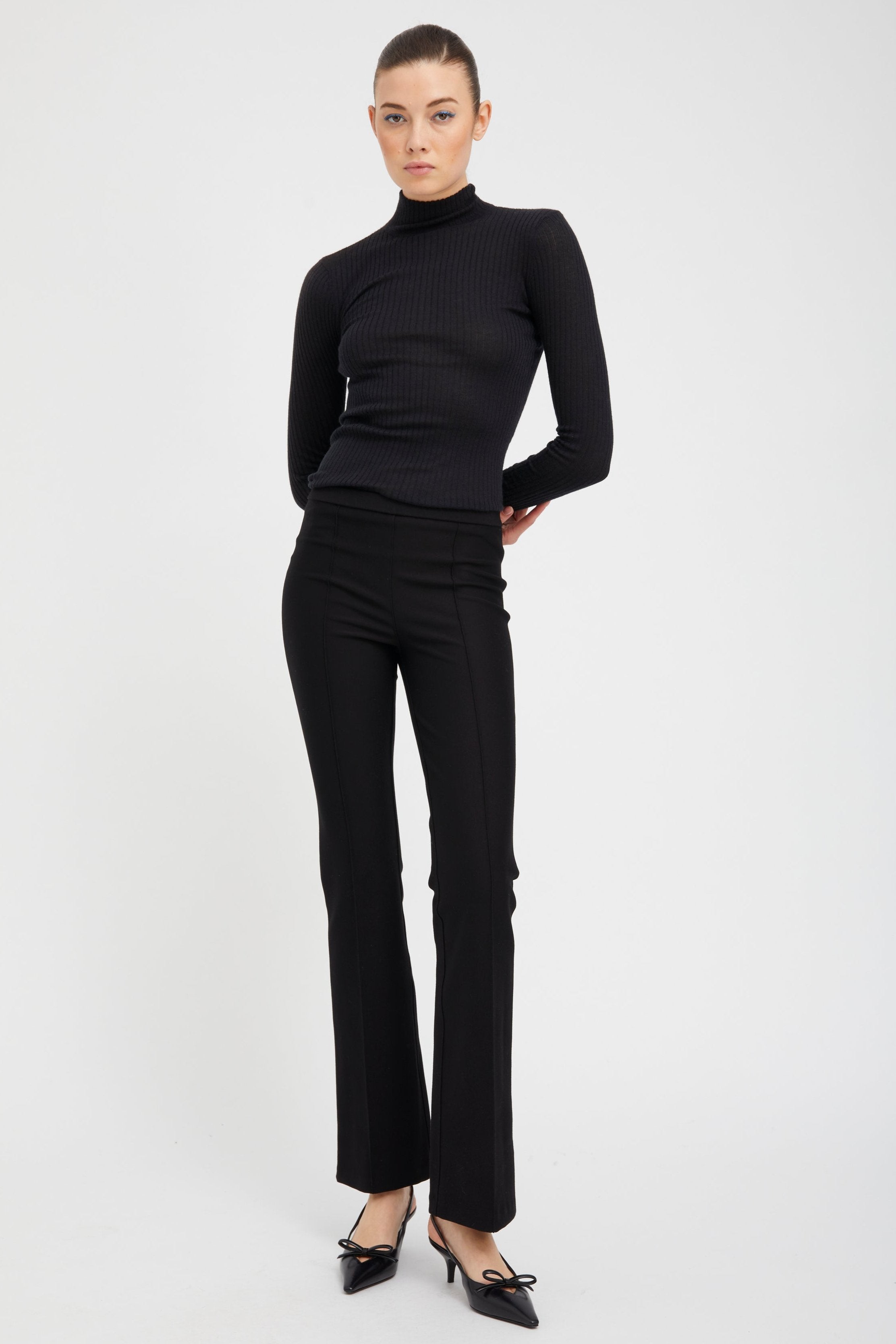 Black Casanova Pintuck Bootcut