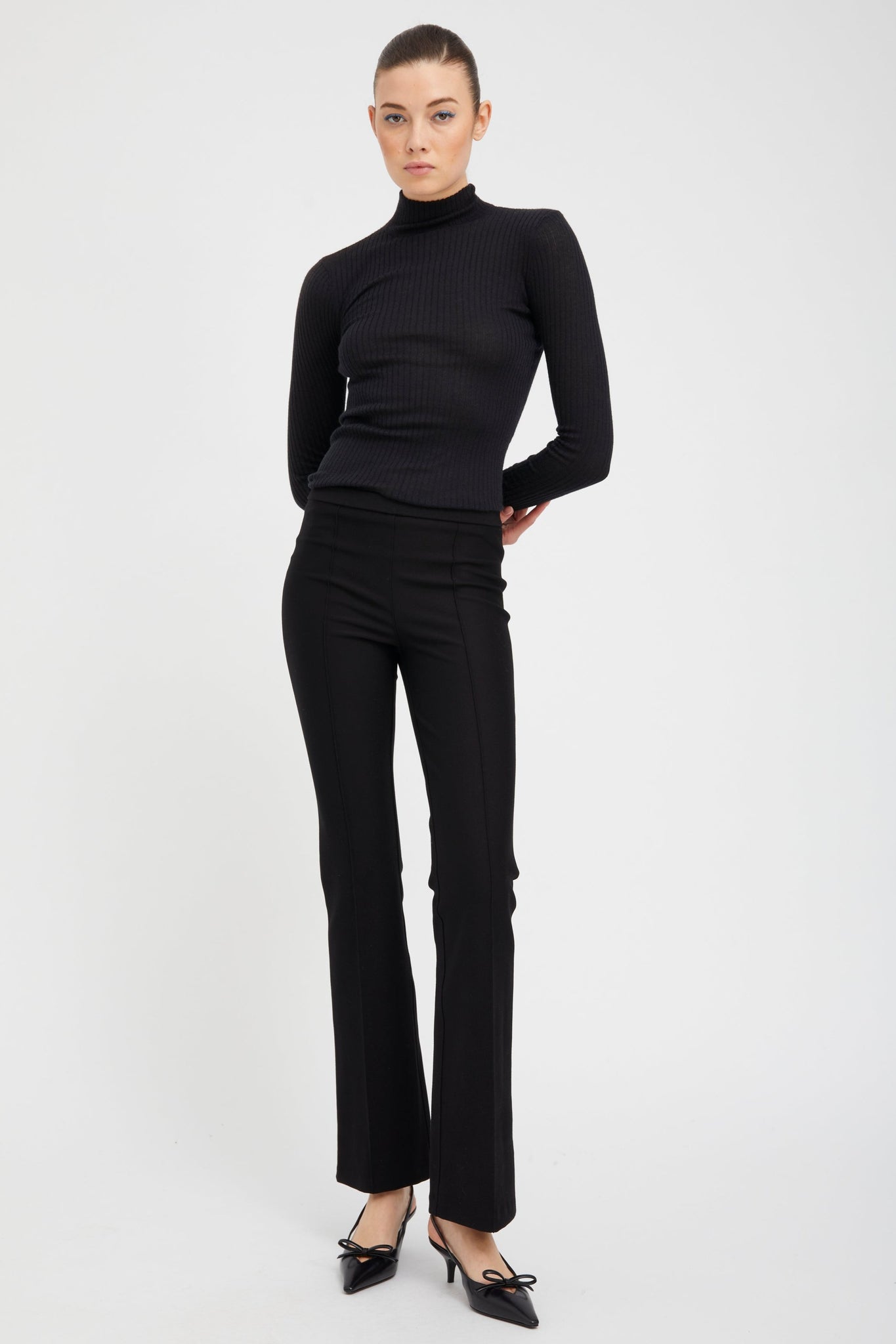Black Casanova Pintuck Bootcut