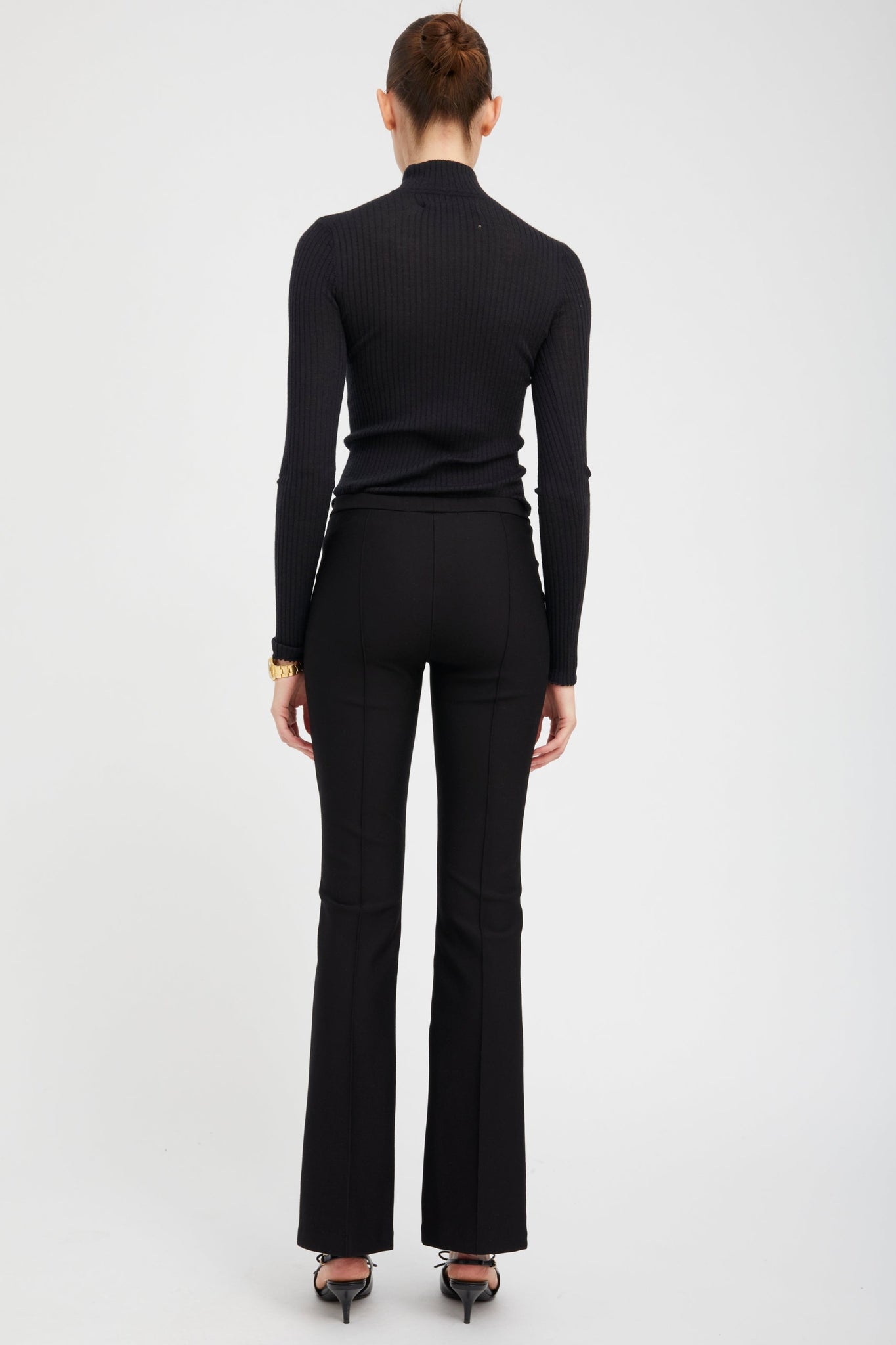 Black Casanova Pintuck Bootcut