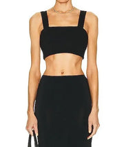 Black Micro Tube Top With Straps