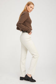 Leather 5 Pocket Slim Straight