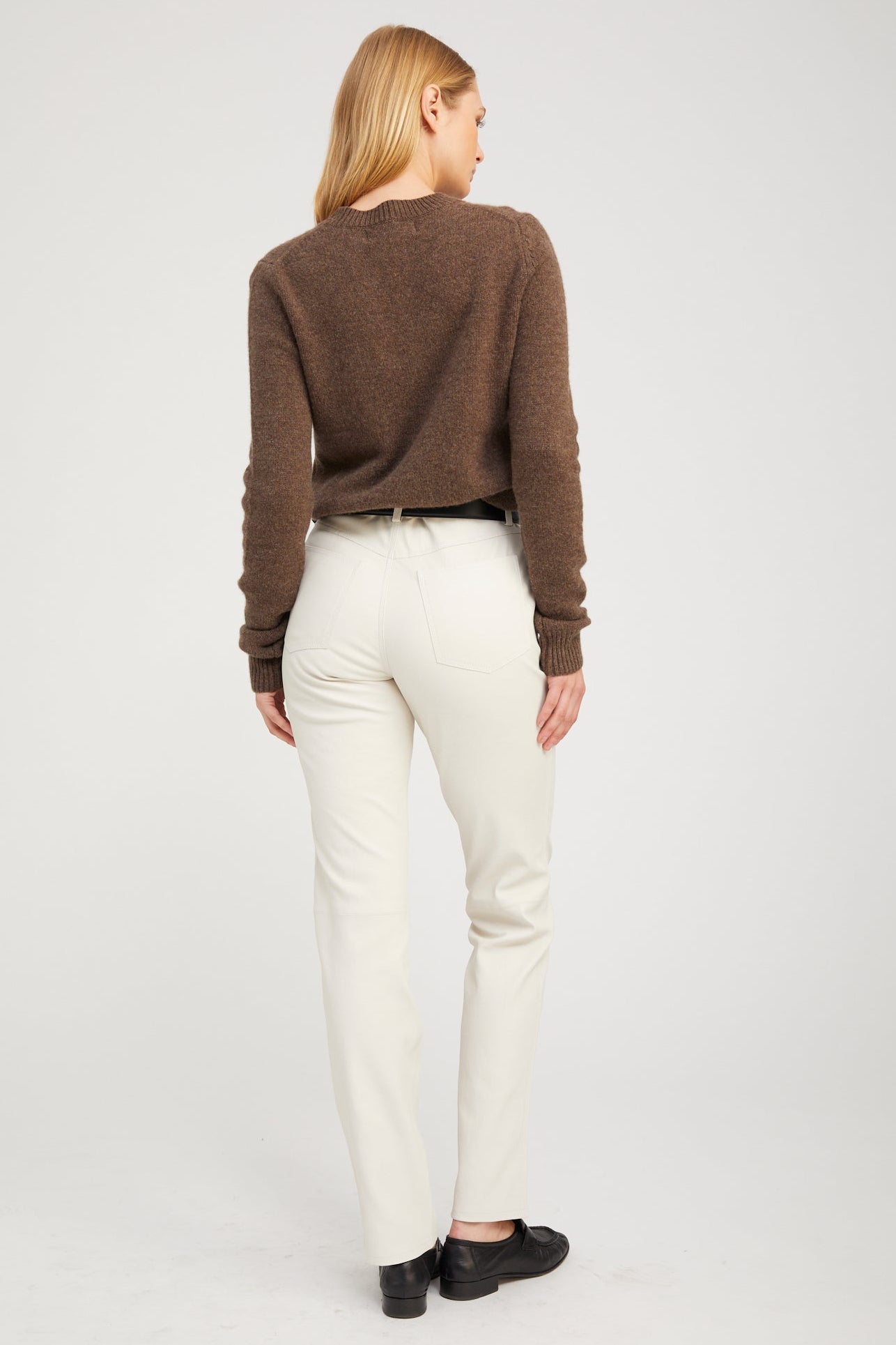 Leather 5 Pocket Slim Straight