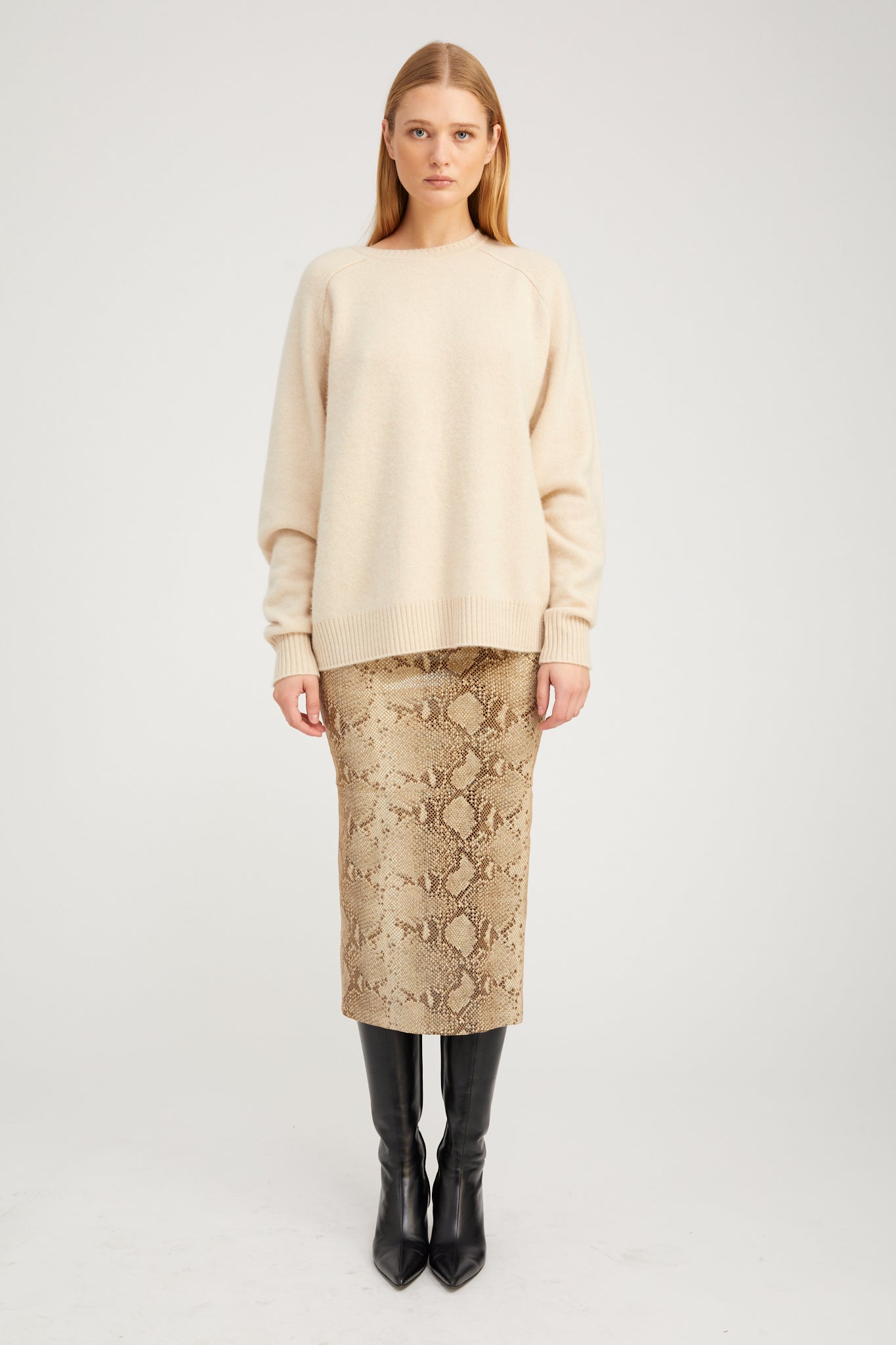 Oat Cashmere Boyfriend Sweater