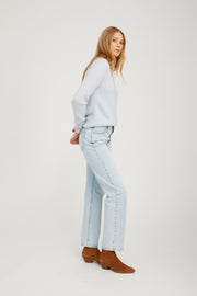 Baby Blue Heavy Cashmere V-Neck Sweater