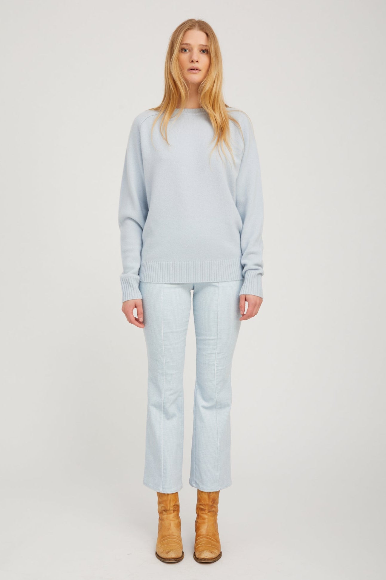 Baby Blue Cashmere Boyfriend Sweater