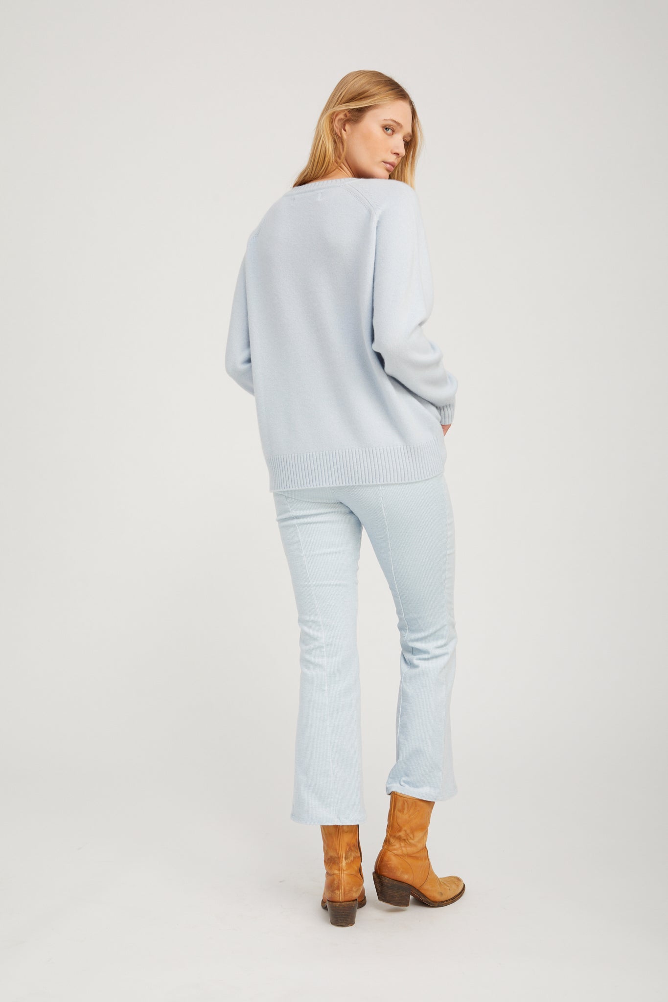 Baby Blue Cashmere Boyfriend Sweater