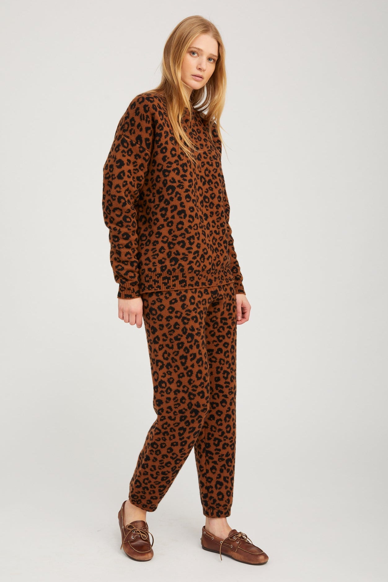 Leopard Cashmere Sweatpants