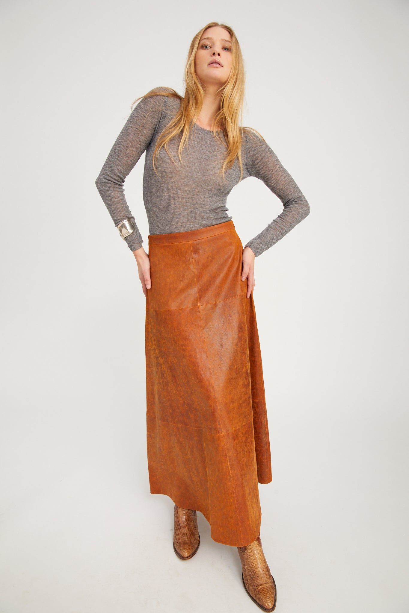 Cedar Leather Julia Skirt