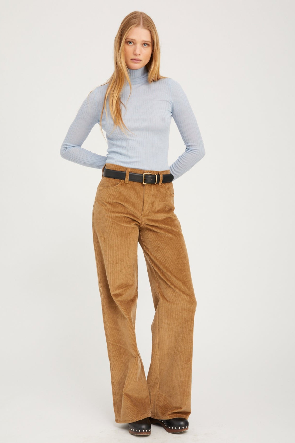 Baby Blue Cashmere Mock Neck