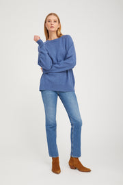 Denim Blue Cashmere Boyfriend Sweater