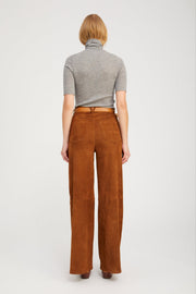 Suede 5 Pocket Wide Leg