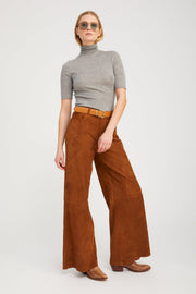 Suede 5 Pocket Wide Leg