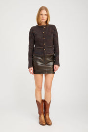 Burnt Umber Leather Mini Trouser Skirt