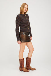 Brown Stripe Cashmere Ingrid Jacket