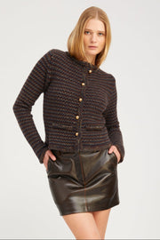 Brown Stripe Cashmere Ingrid Jacket