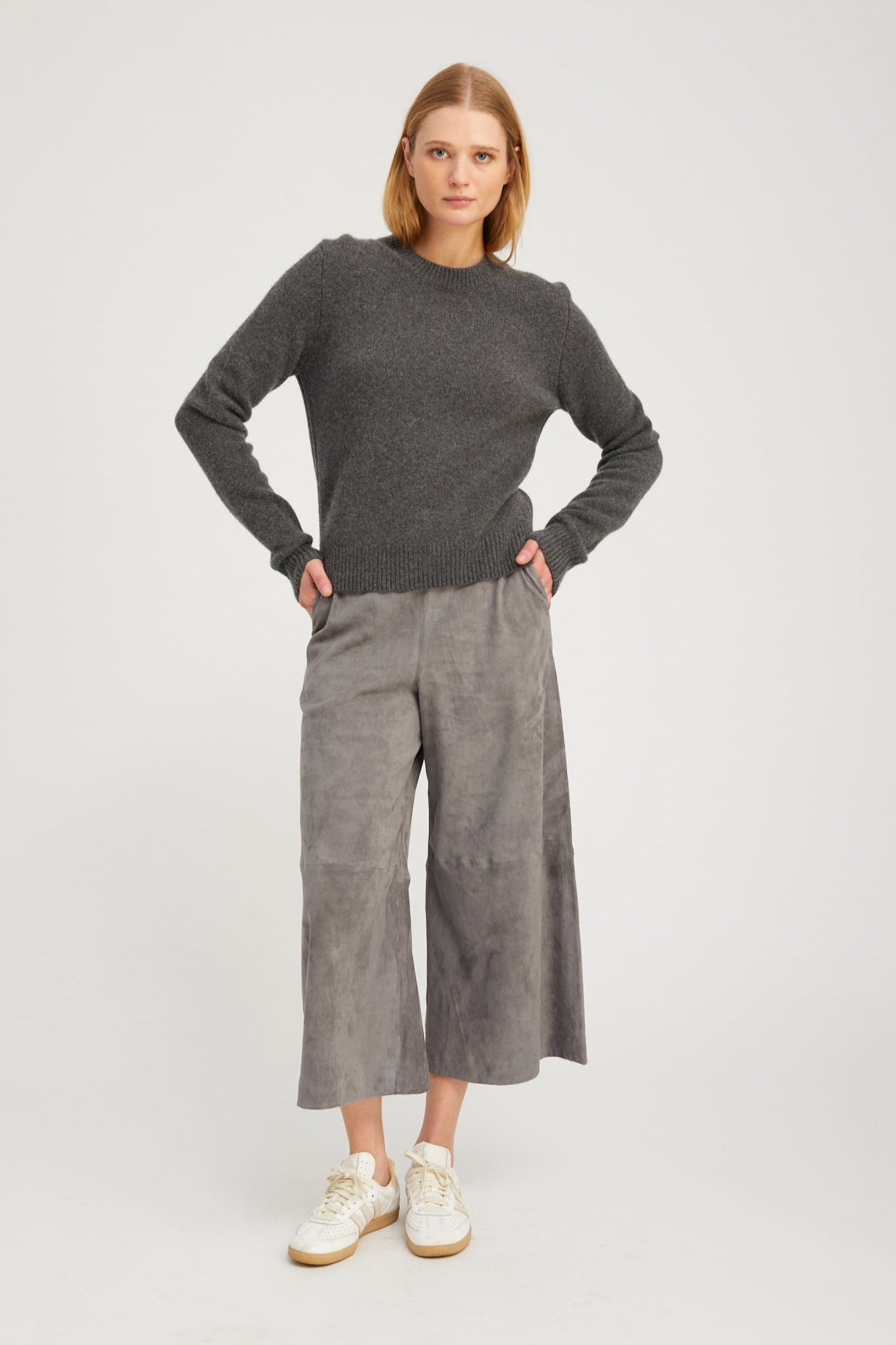 Grey Suede Culotte