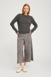 Grey Suede Culotte