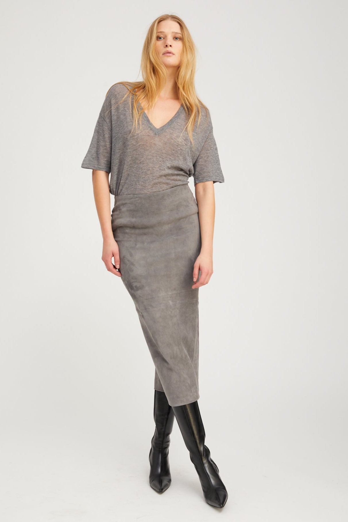 Grey Tissue Cashmere Tee
