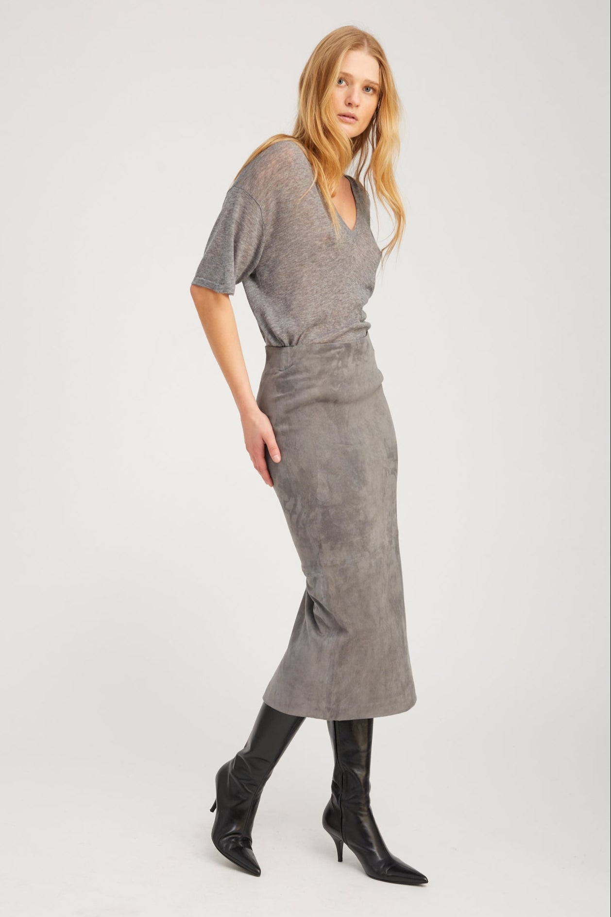 Grey Tissue Cashmere Tee