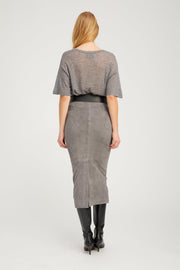 Grey Suede Tube Skirt