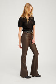 5 Pocket Leather Micro Flare