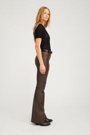 5 Pocket Leather Micro Flare
