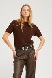 Americano Cashmere Cable Knit Raglan Sweater