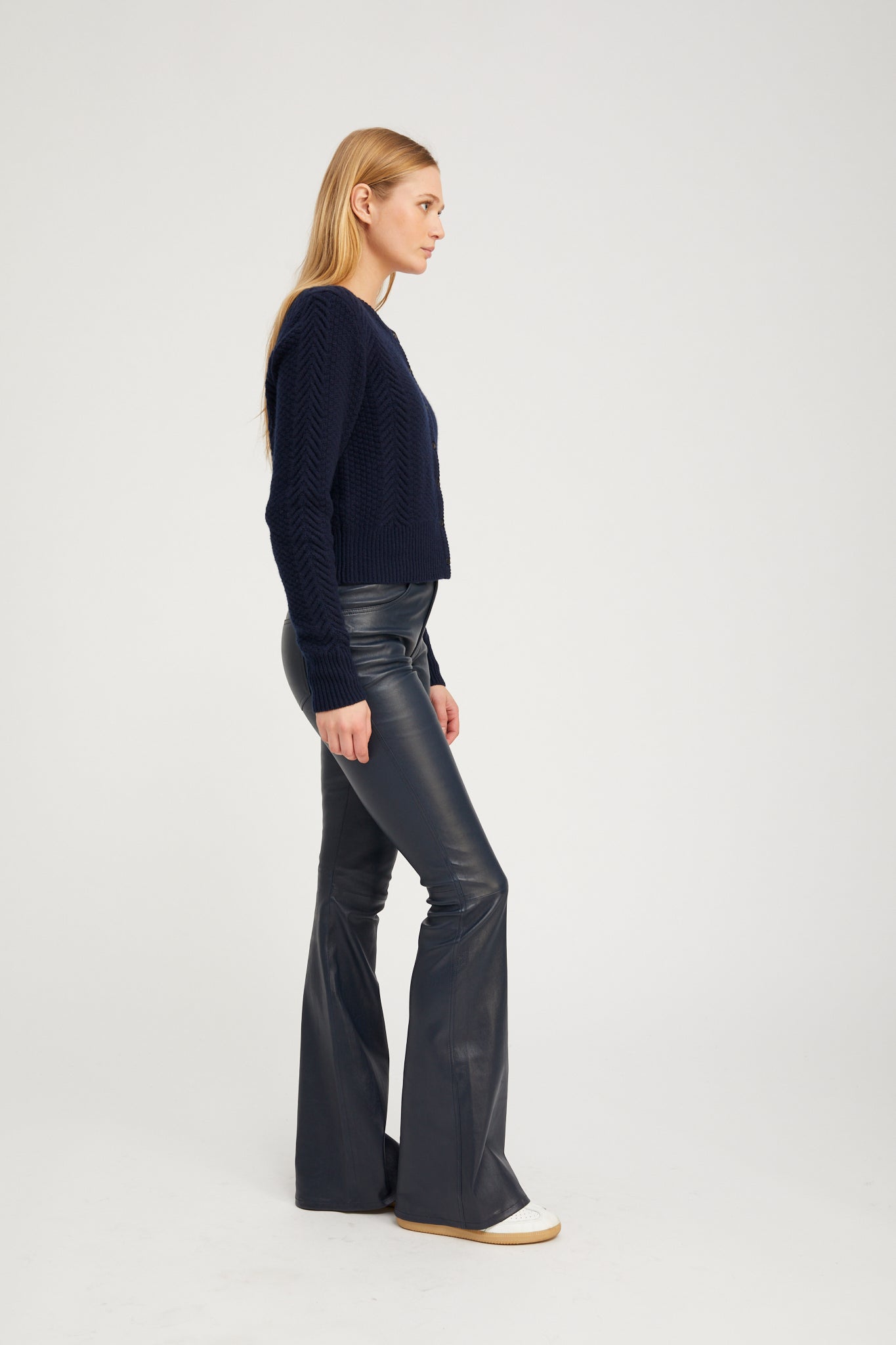 Midnight Leather 5 Pocket Micro Flare