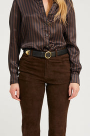 Black Leather Jackie Belt