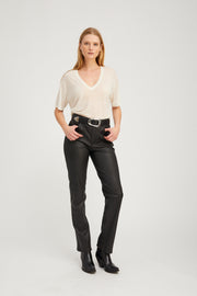 Ivory Tissue Cashmere V-Neck Tee