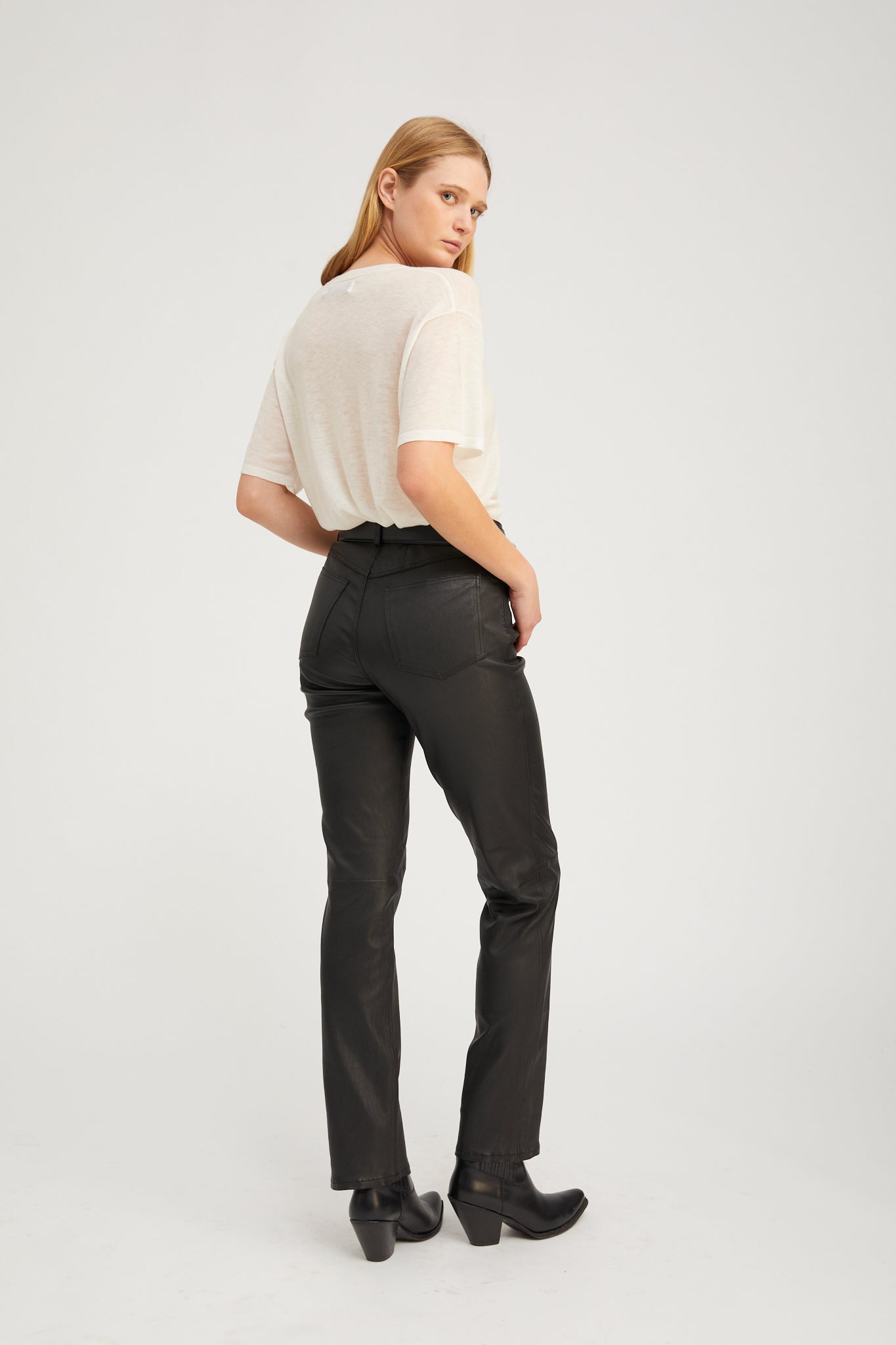 Ivory Tissue Cashmere V-Neck Tee