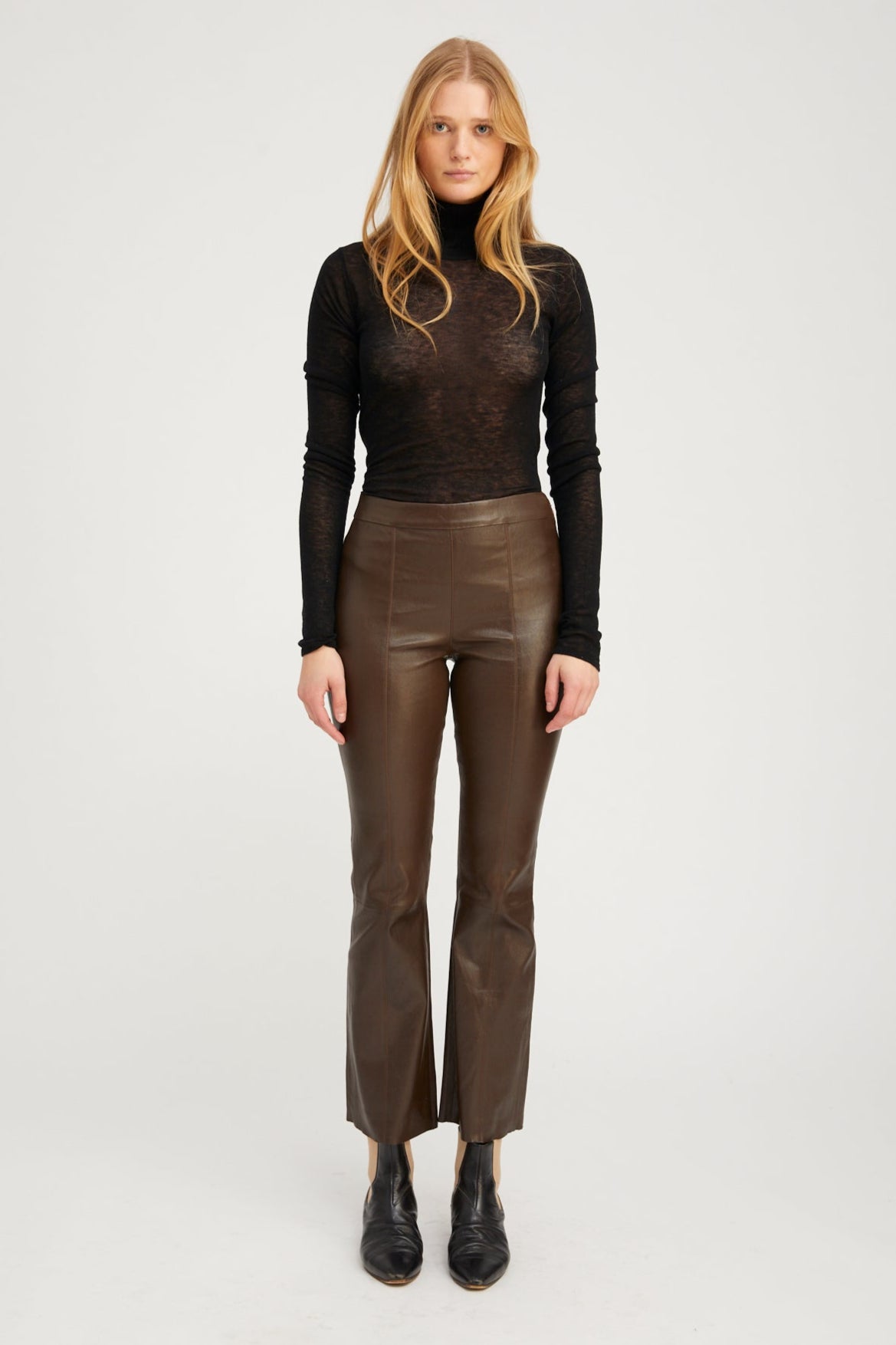 Americano Leather Ankle Flare with Princess Seams