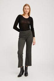 Black Tissue Cashmere Long Sleeve Baby Tee