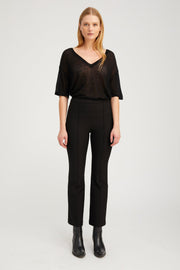 Black Casanova Ankle Flare Pintuck Pants
