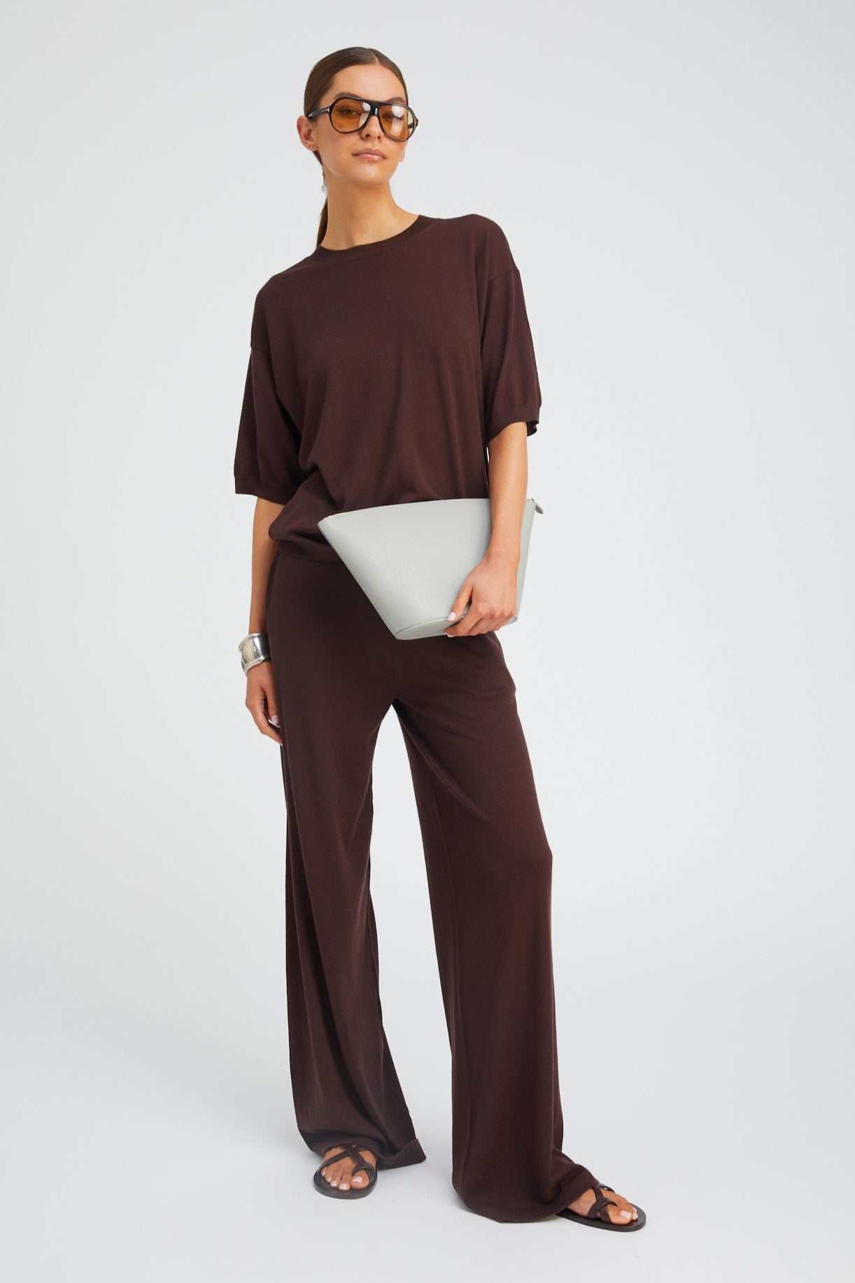 Grey Le Panier Clutch