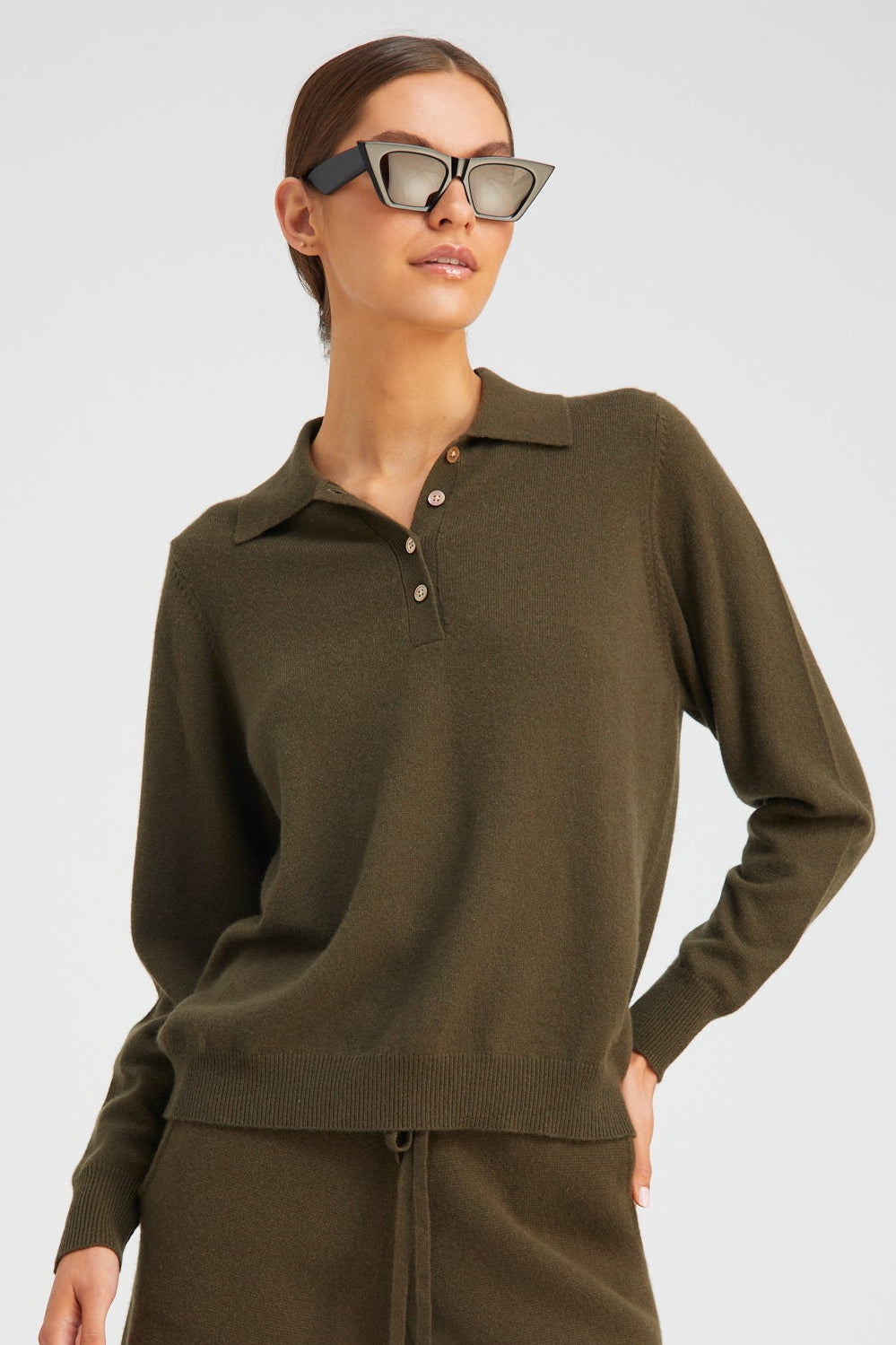 Cashmere Polo Sweater