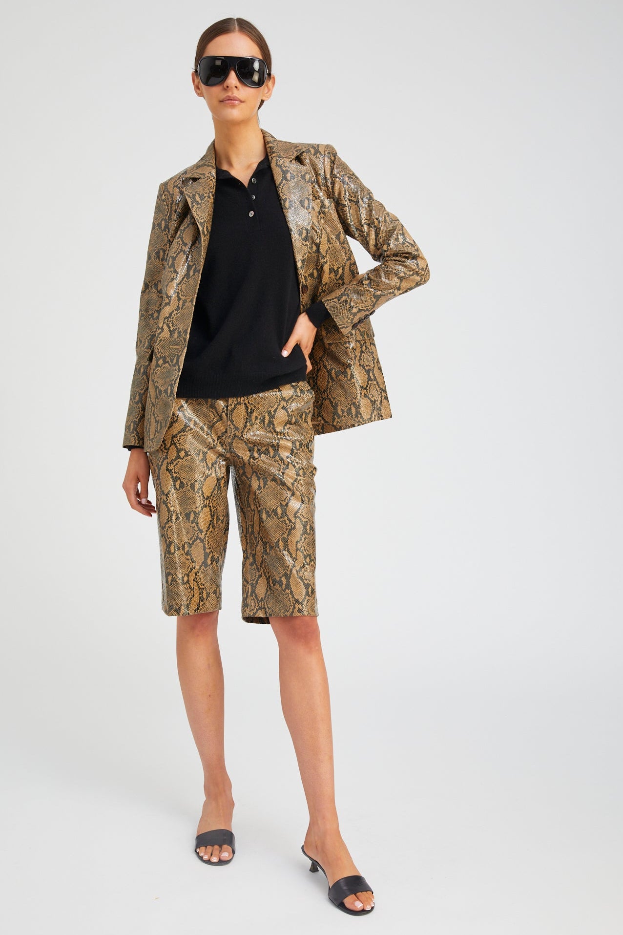 Tan Python Leather Classic Blazer